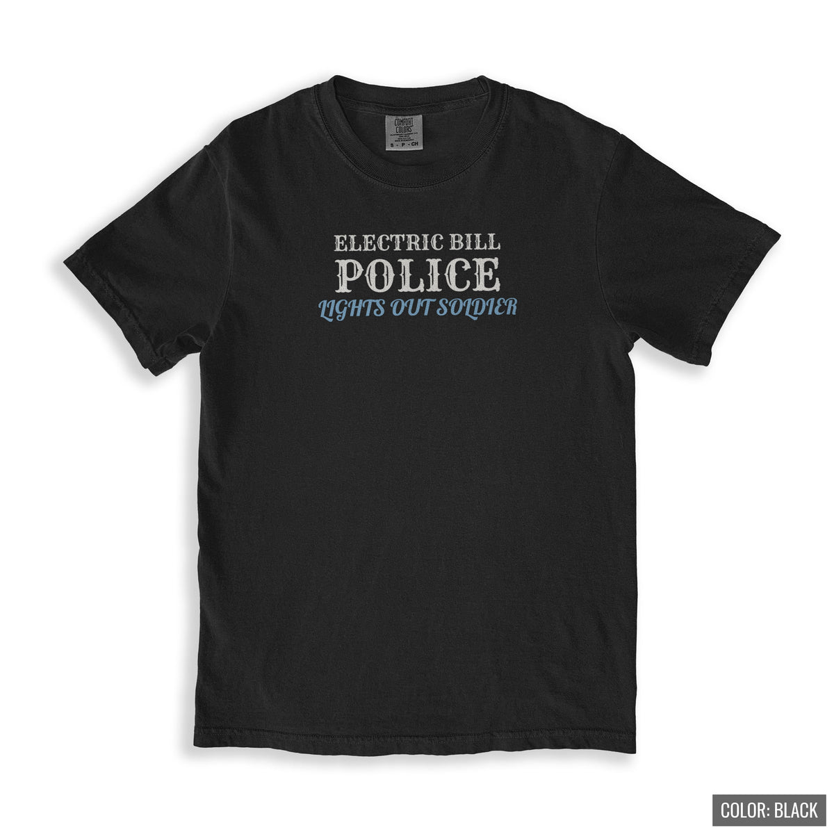 Men's Dad Winter Shirt - Electric Bill Police Lights Out Soldier Tee - photo 3