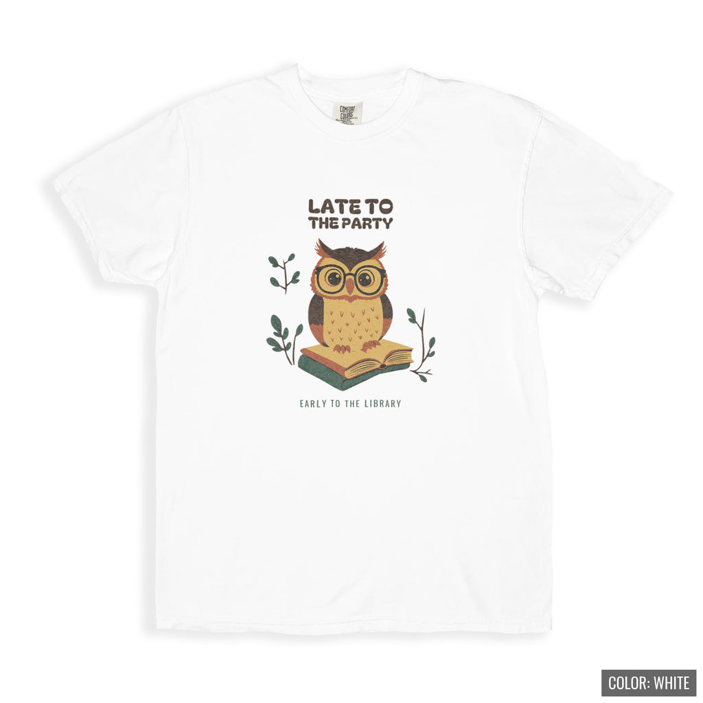 Book Lover Fall Shirt - Late to the Party Early to the Library Tee - photo 7