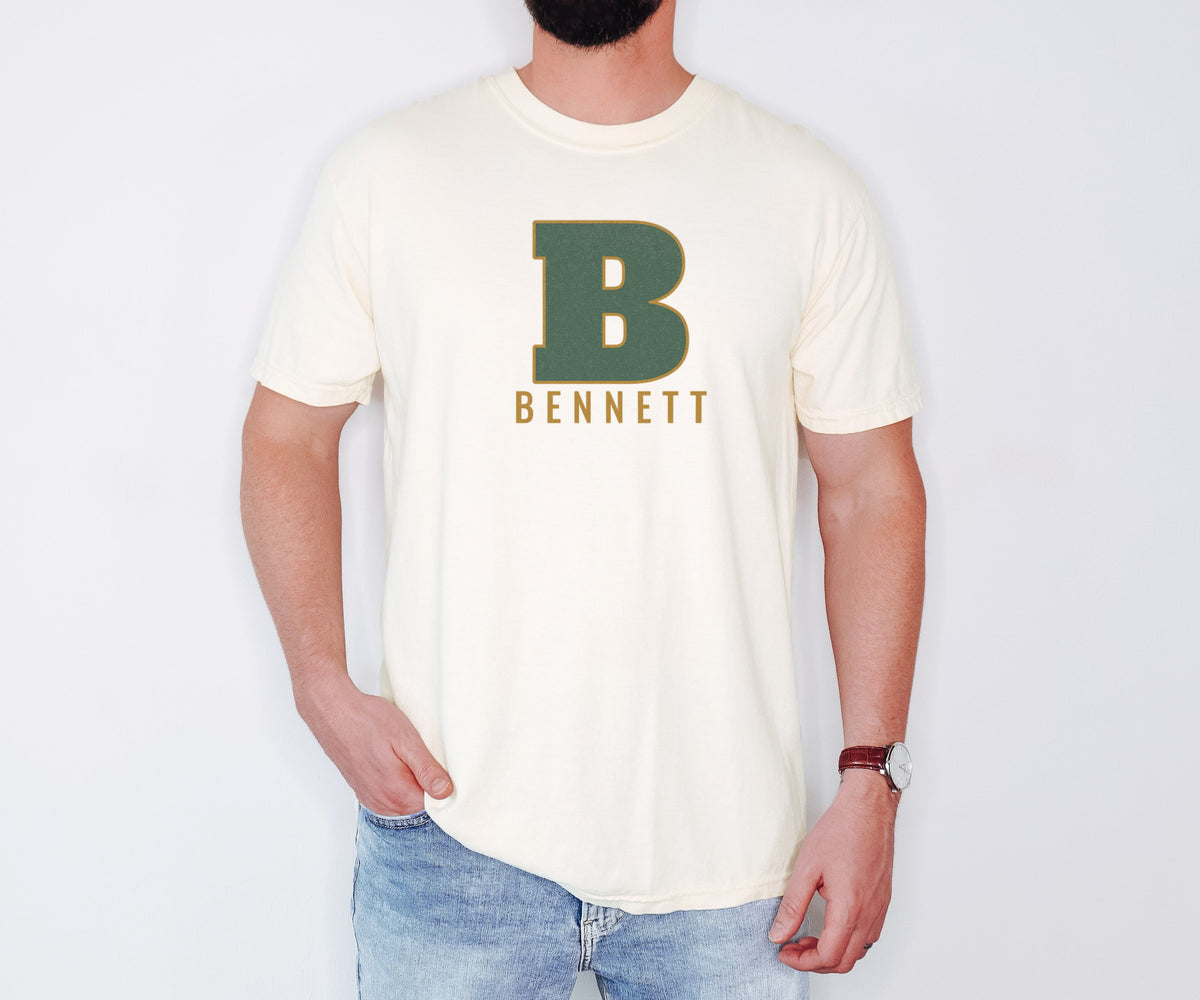 Monogram Shirt - Custom Name Year Collegiate Tee worn in Ivory