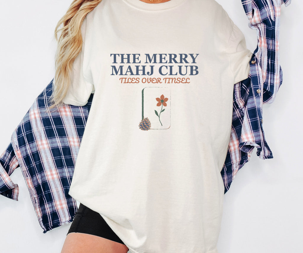 Mahjong Christmas Shirt - The Merry Mahj Club Tiles Over Tinsel - photo 1