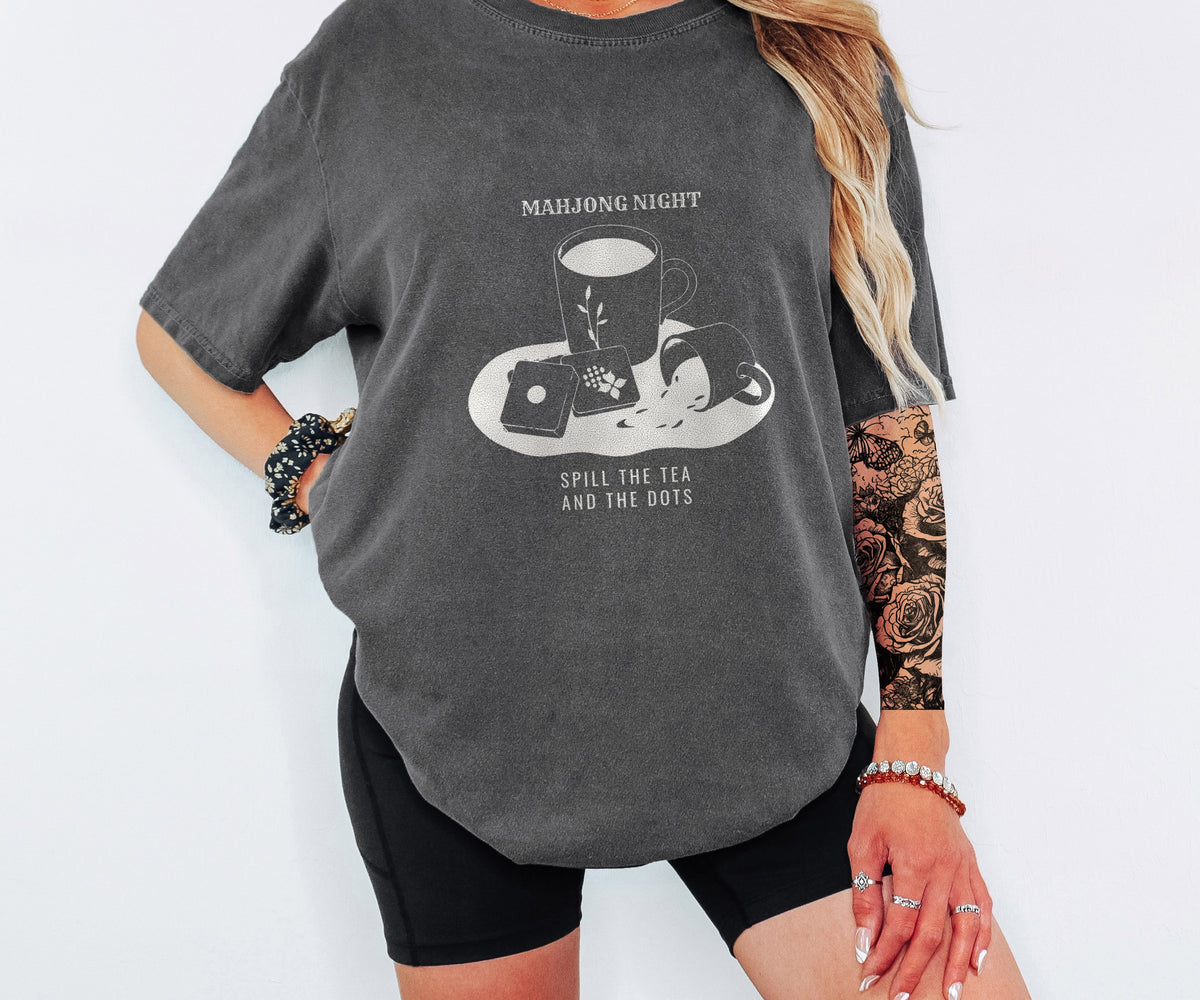 Funny Mahjong Night Spill the Tea and the Dots Shirt Tee - photo 2