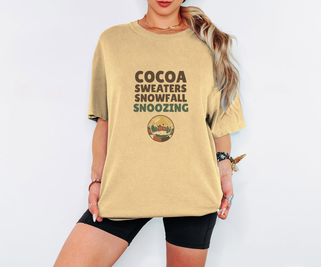 Cozy Christmas Shirt - Cocoa Sweaters Snowfall Snoozing Tee - photo 1