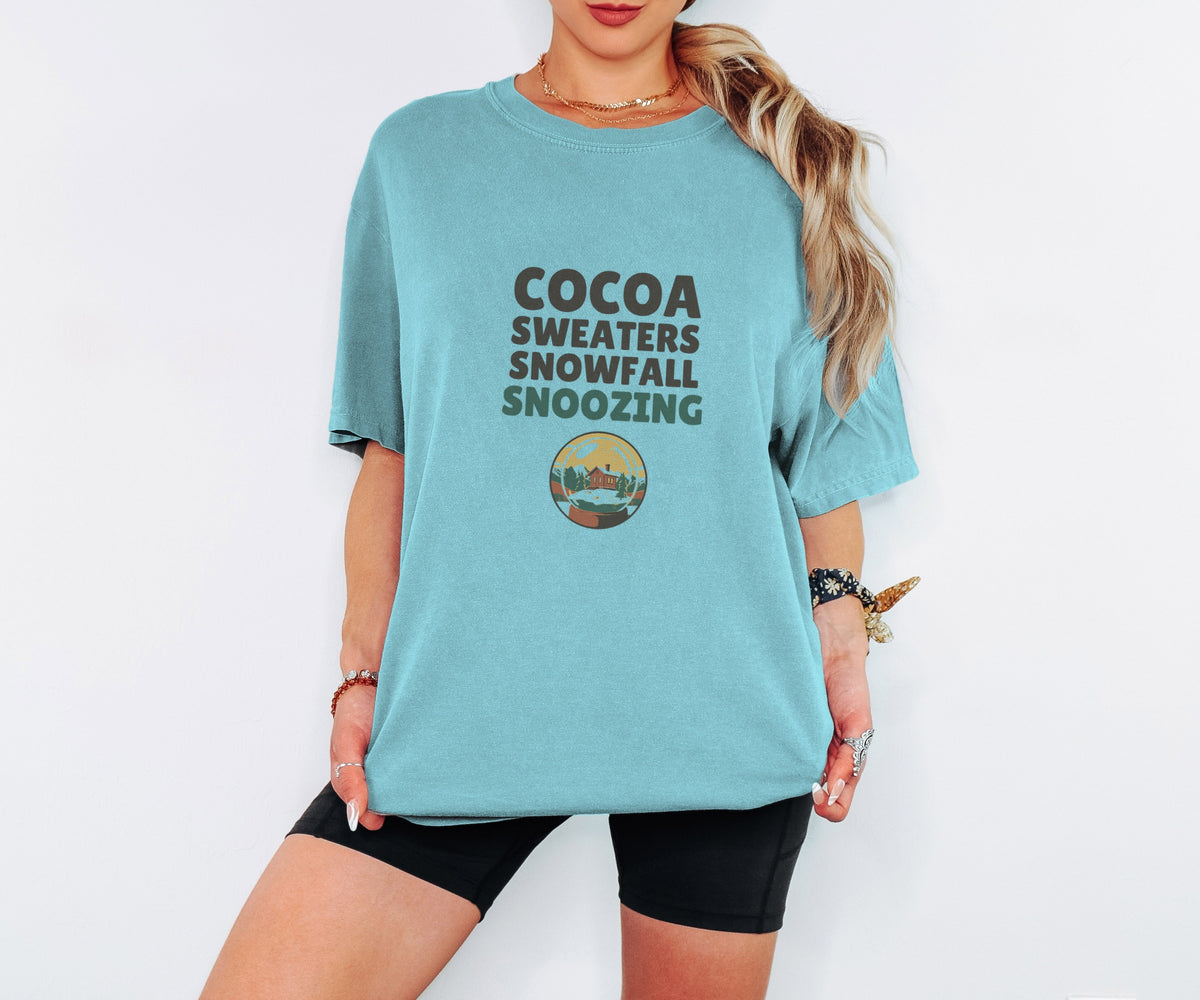 Cozy Christmas Shirt - Cocoa Sweaters Snowfall Snoozing Tee - photo 2