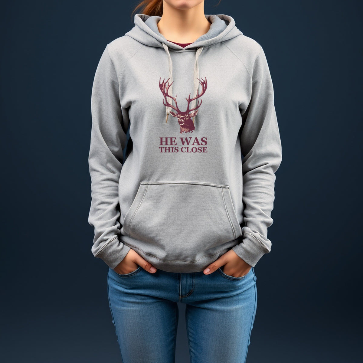 Deer Hunter Hoodie - He Was This Close Funny Hunting Pullover - photo 3