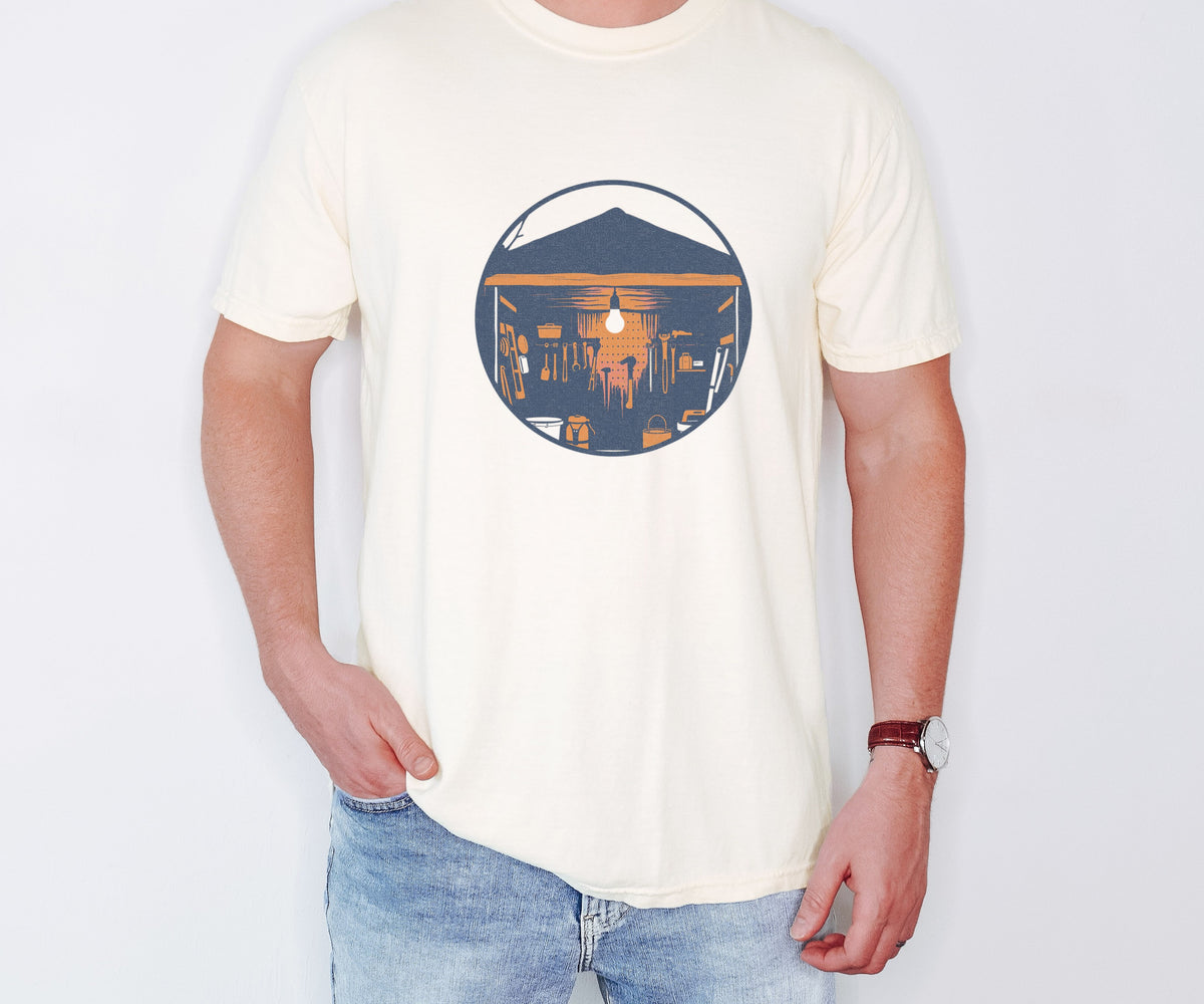 Workshop Builder Shirt - Shop Light Tee worn