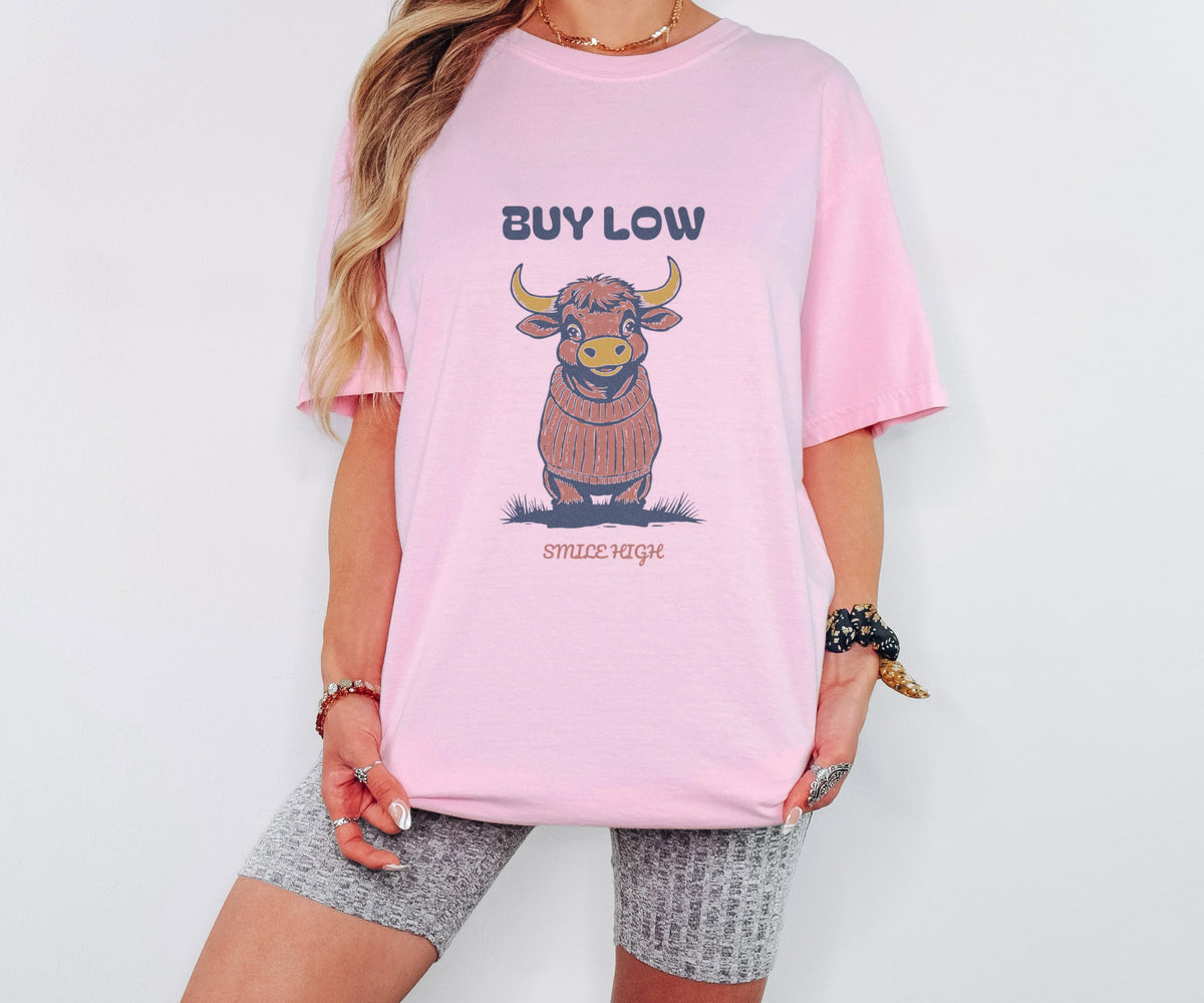 Stock Trader Shirt - Buy Low Smile High Tee worn