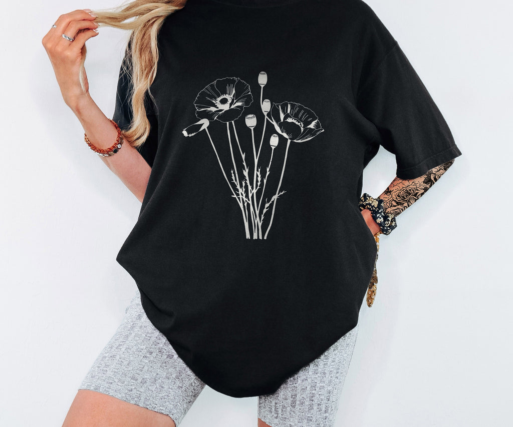 Funny Poppy Patch Shirt - Plant Lover Summer Gift Tee - photo 3