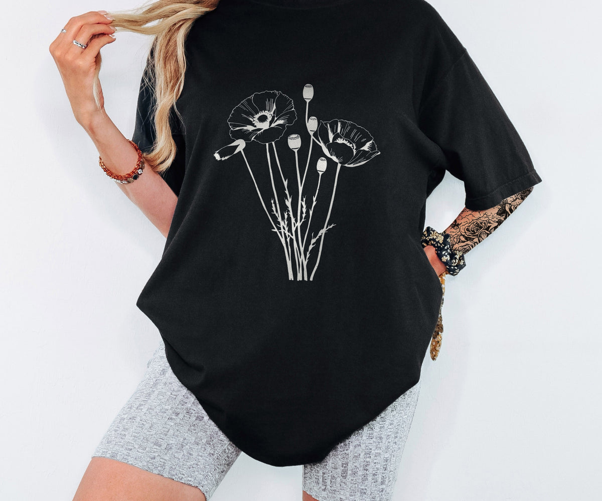 Funny Poppy Patch Shirt - Plant Lover Summer Gift Tee - photo 3