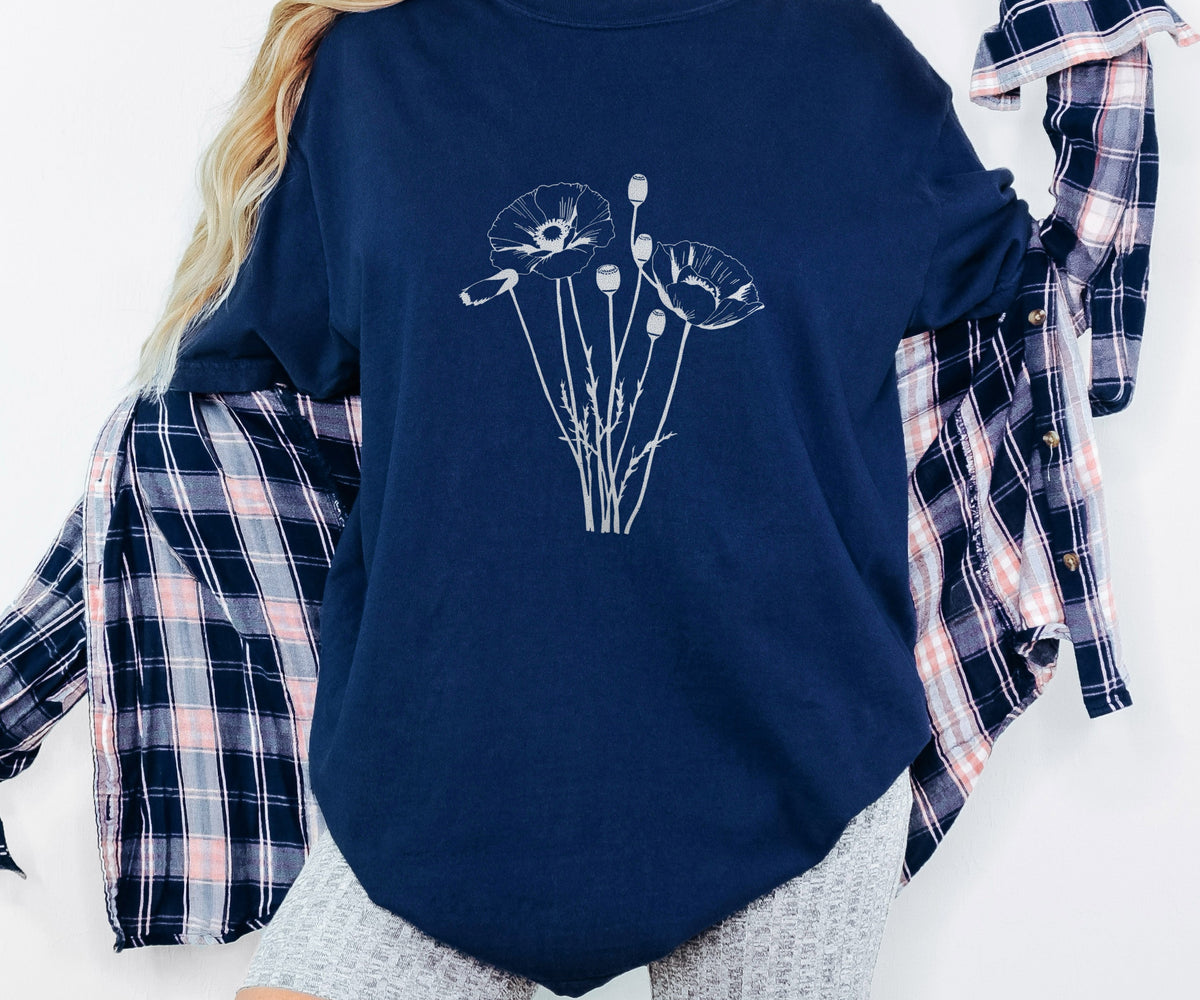 Funny Poppy Patch Shirt - Plant Lover Summer Gift Tee - photo 5