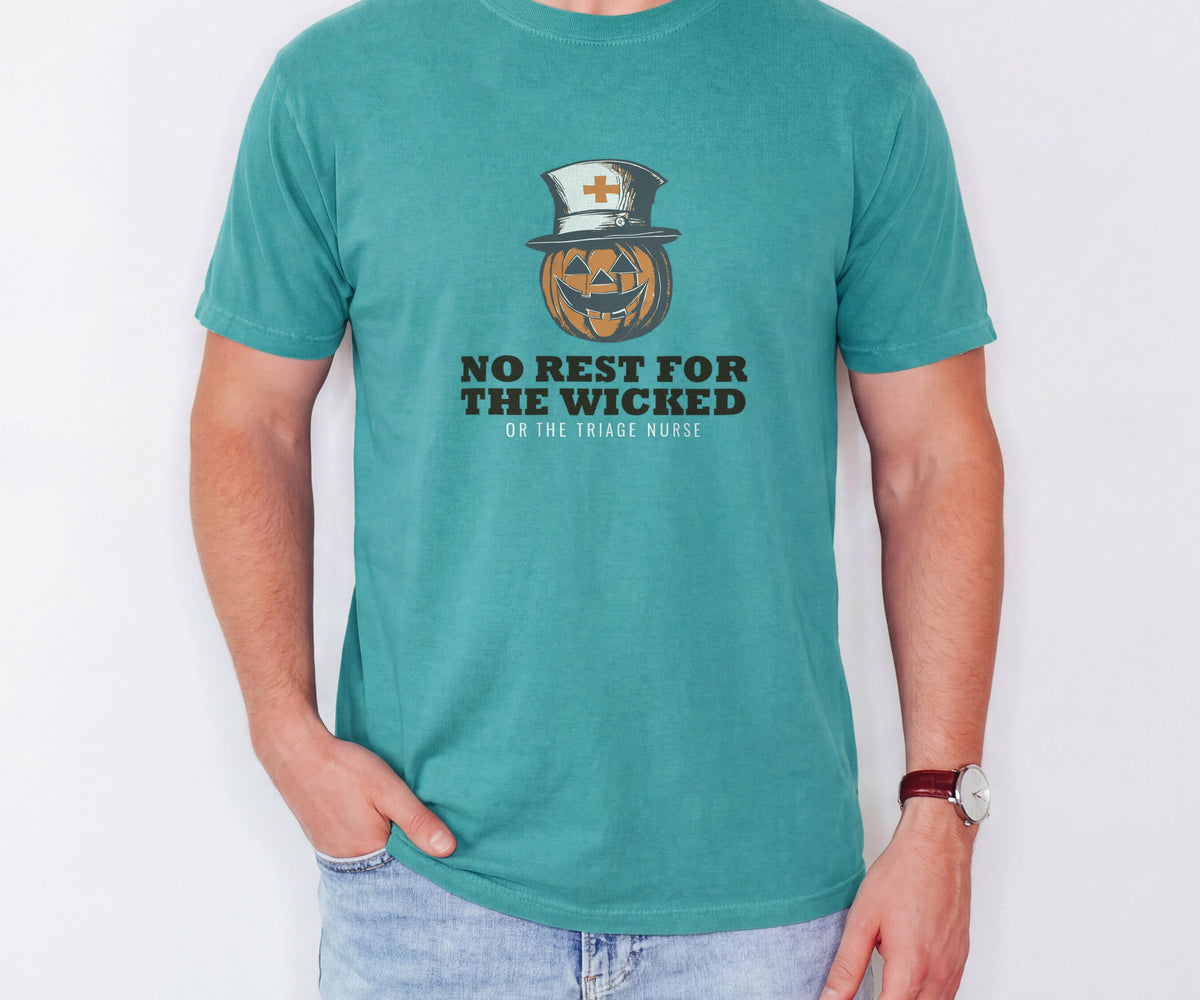 Halloween Shirt - No Rest for the Wicked or the Triage Nurse - photo 1