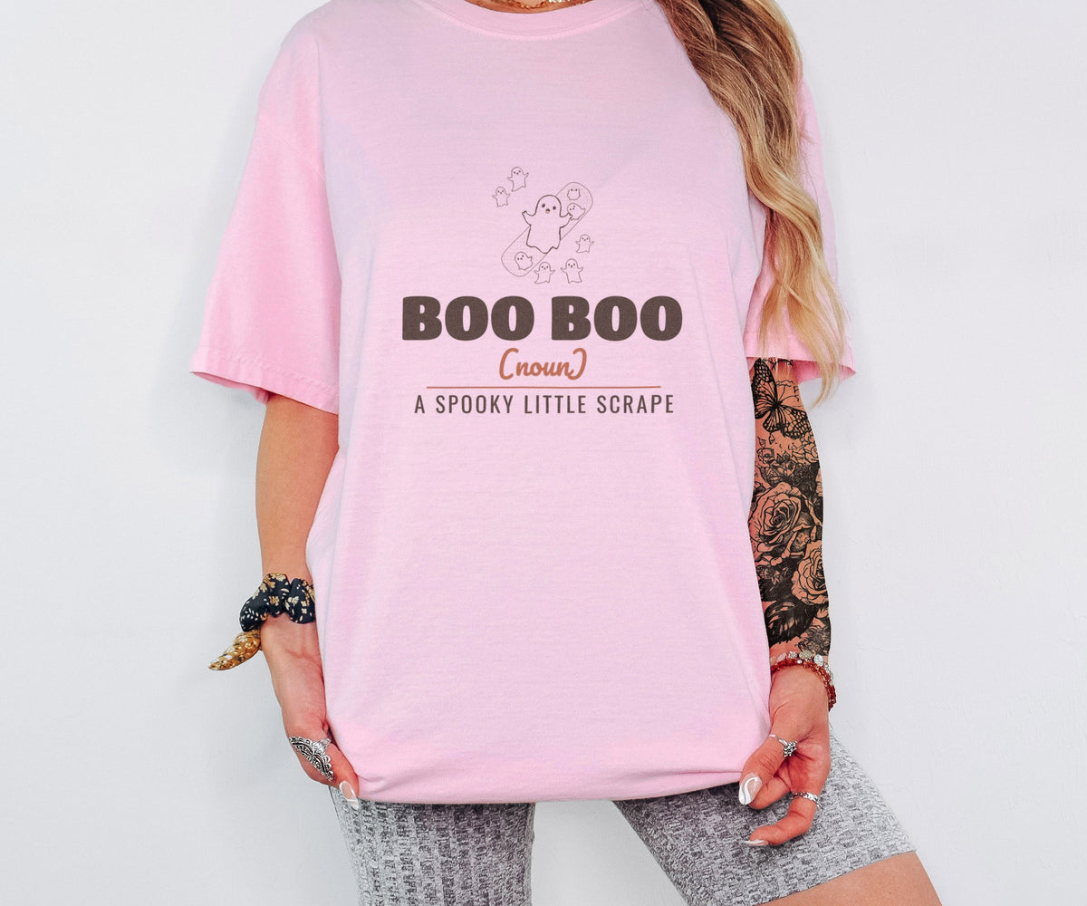 Boo Boo Tee - A Spooky Little Scrape worn in Blossom
