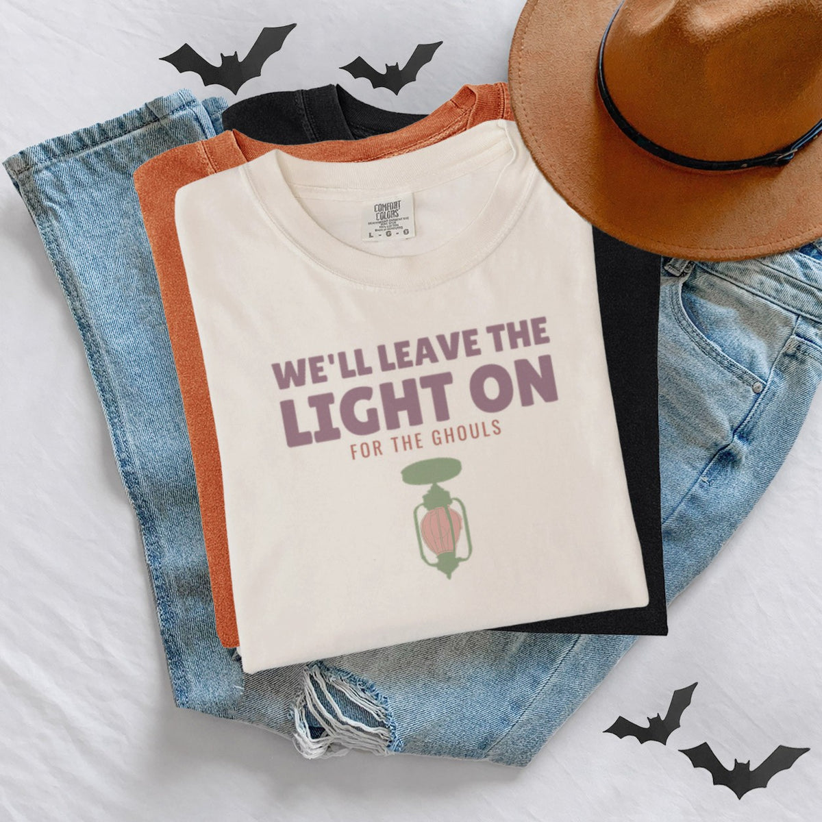 Ghost Halloween Shirt - We'll Leave the Light on for the Ghouls - photo 1