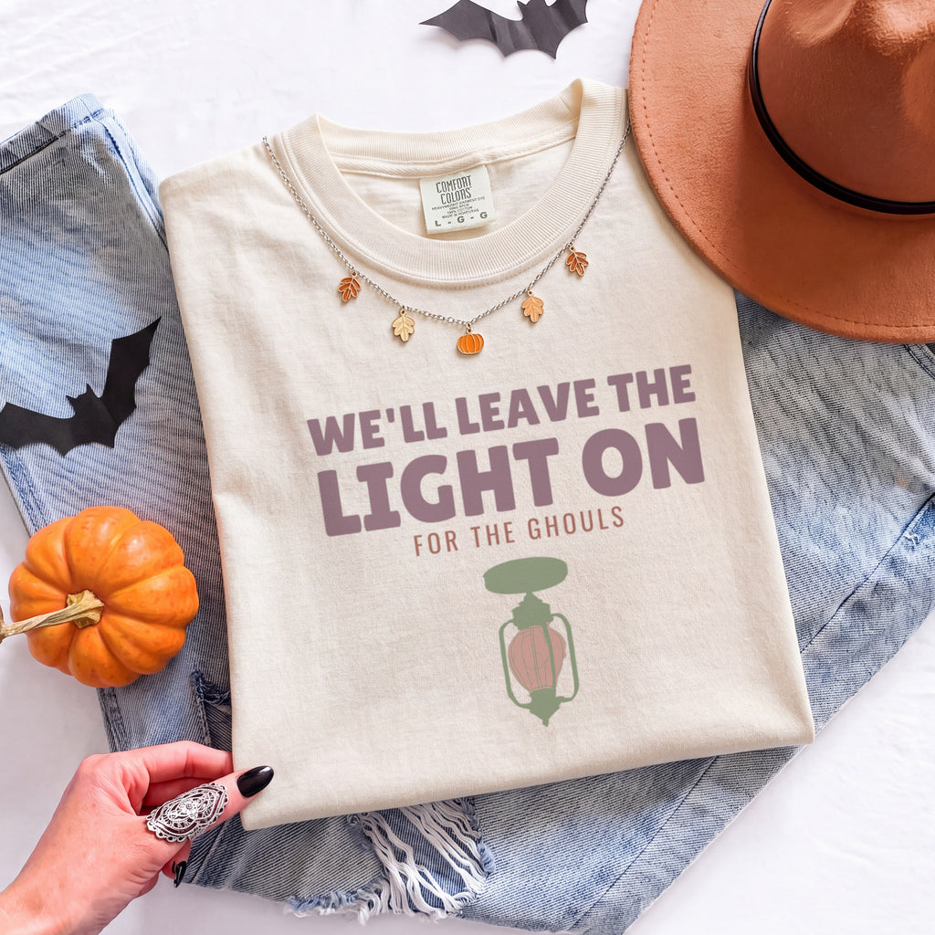 Ghost Halloween Shirt - We'll Leave the Light on for the Ghouls - photo 2
