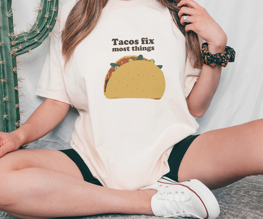 Taco Lover Shirt - Tacos Fix Most Things Tee - photo 3