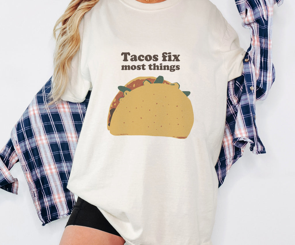 Taco Lover Shirt - Tacos Fix Most Things Tee - photo 4