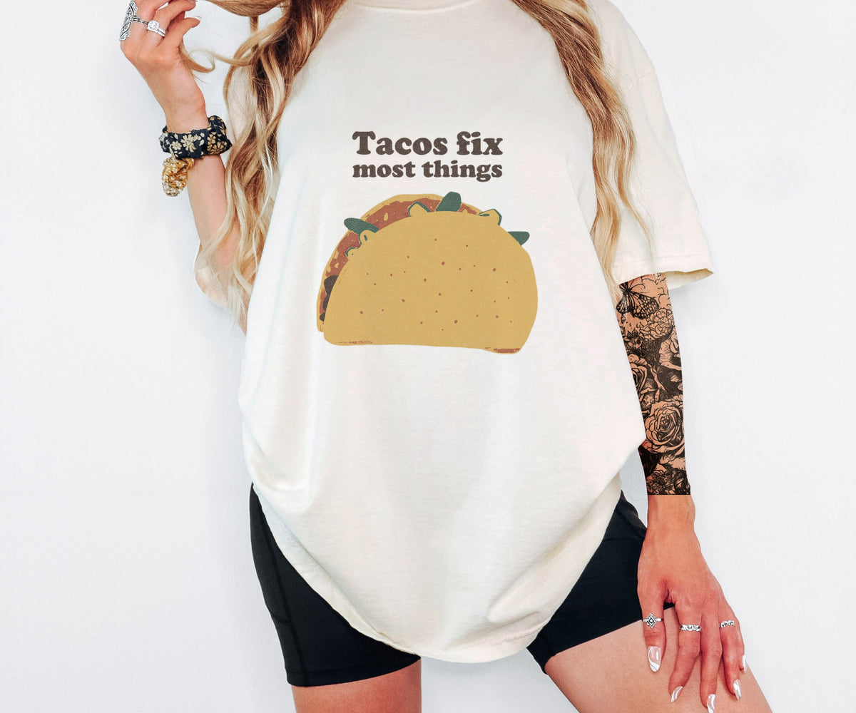Taco Lover Shirt - Tacos Fix Most Things Tee - photo 5