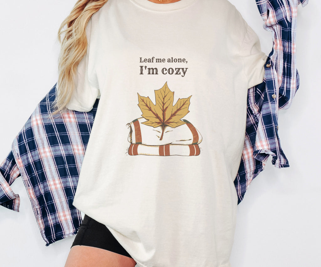 Fall Lover Shirt - Leaf Me Alone I'm Cozy Tee - photo 4