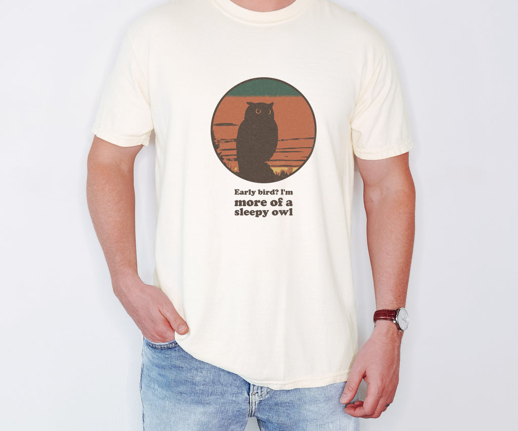 Night Owl Gift Shirt - Early Bird? I'm More of a Sleepy Owl Tee - photo 1