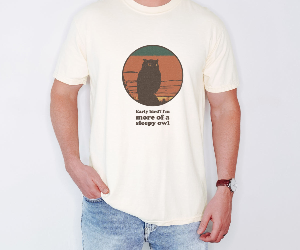 Night Owl Gift Shirt - Early Bird? I'm More of a Sleepy Owl Tee - photo 1