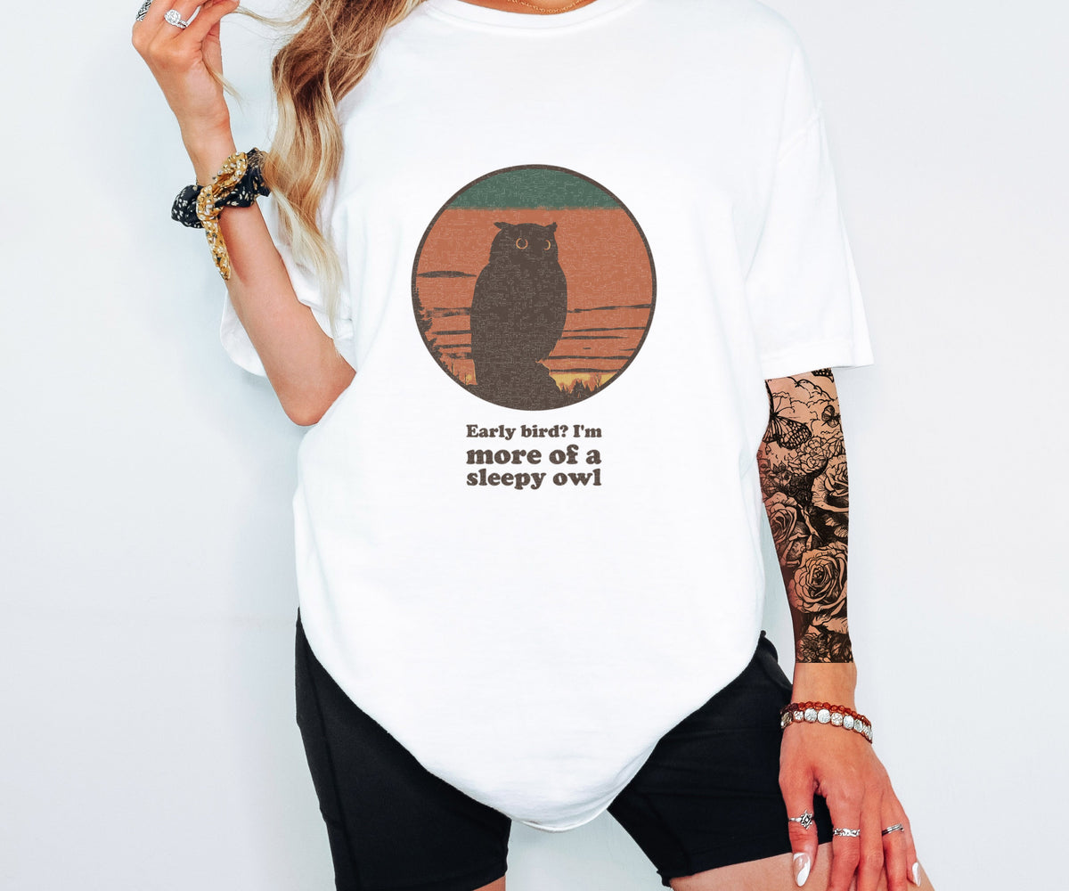 Night Owl Gift Shirt - Early Bird? I'm More of a Sleepy Owl Tee - photo 6