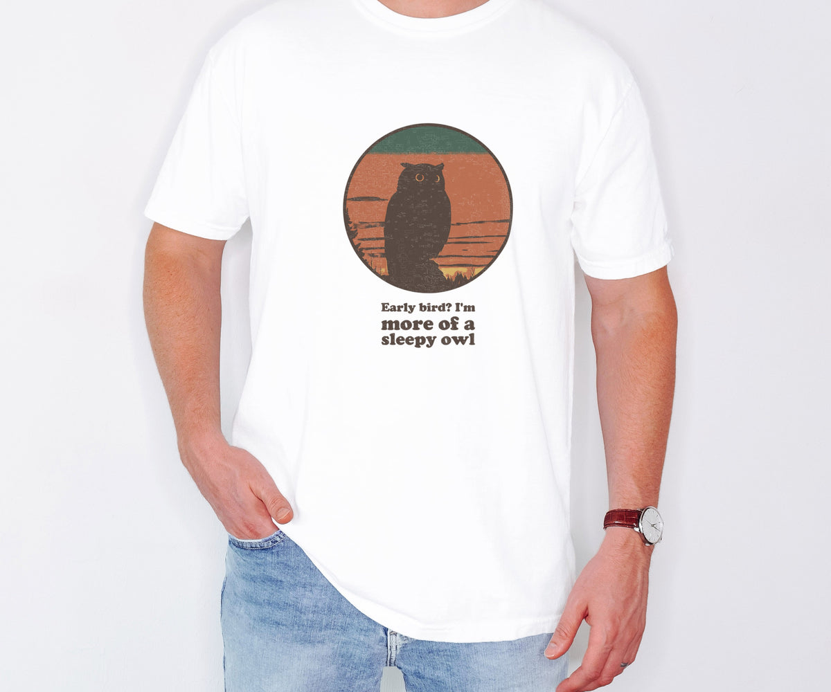 Night Owl Gift Shirt - Early Bird? I'm More of a Sleepy Owl Tee - photo 2
