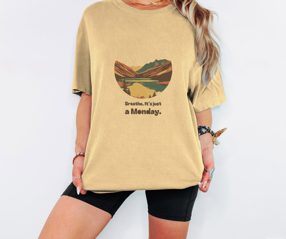 Mindfulness Gift Shirt - Breathe. It's Just a Monday. Tee - photo 2