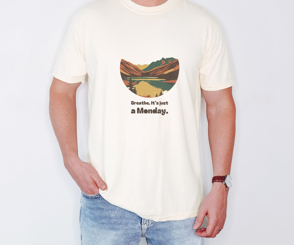 Mindfulness Gift Shirt - Breathe. It's Just a Monday. Tee - photo 1