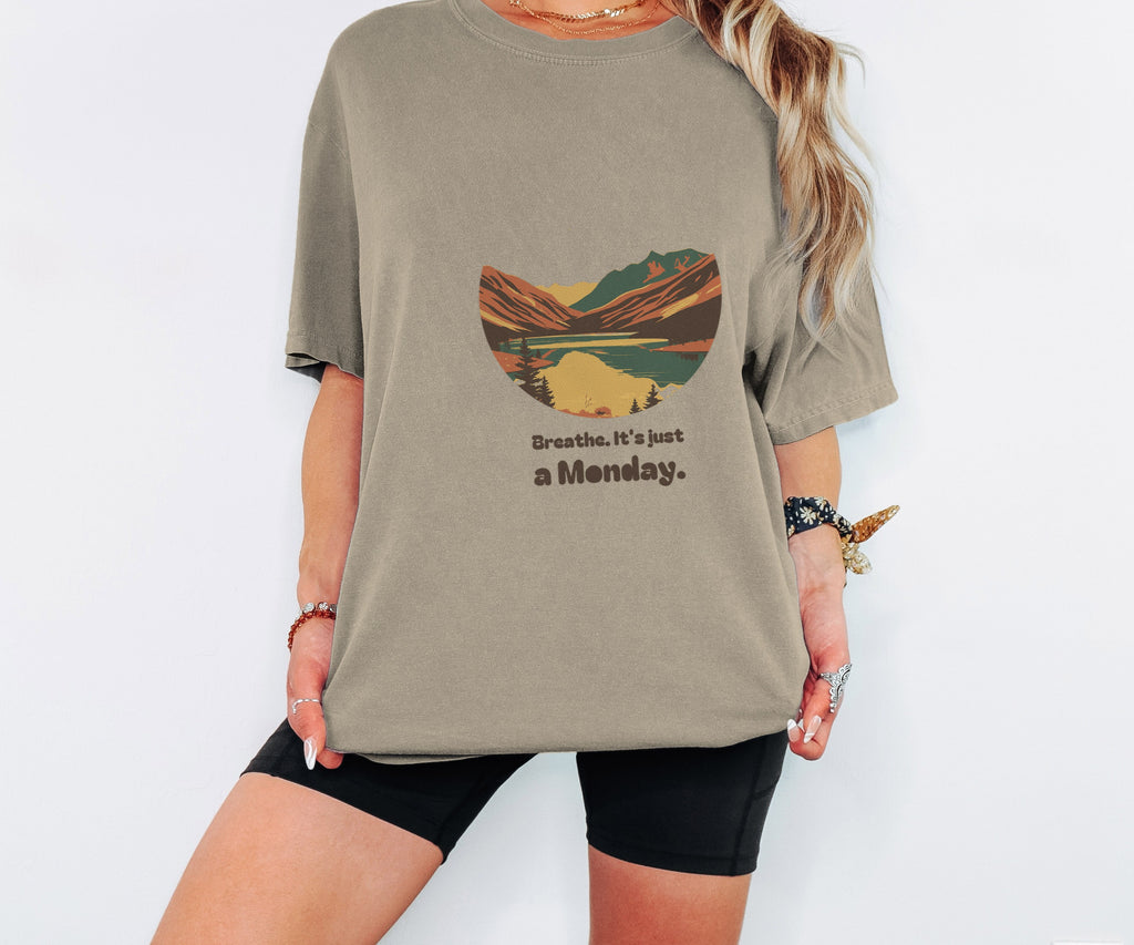 Mindfulness Gift Shirt - Breathe. It's Just a Monday. Tee - photo 6