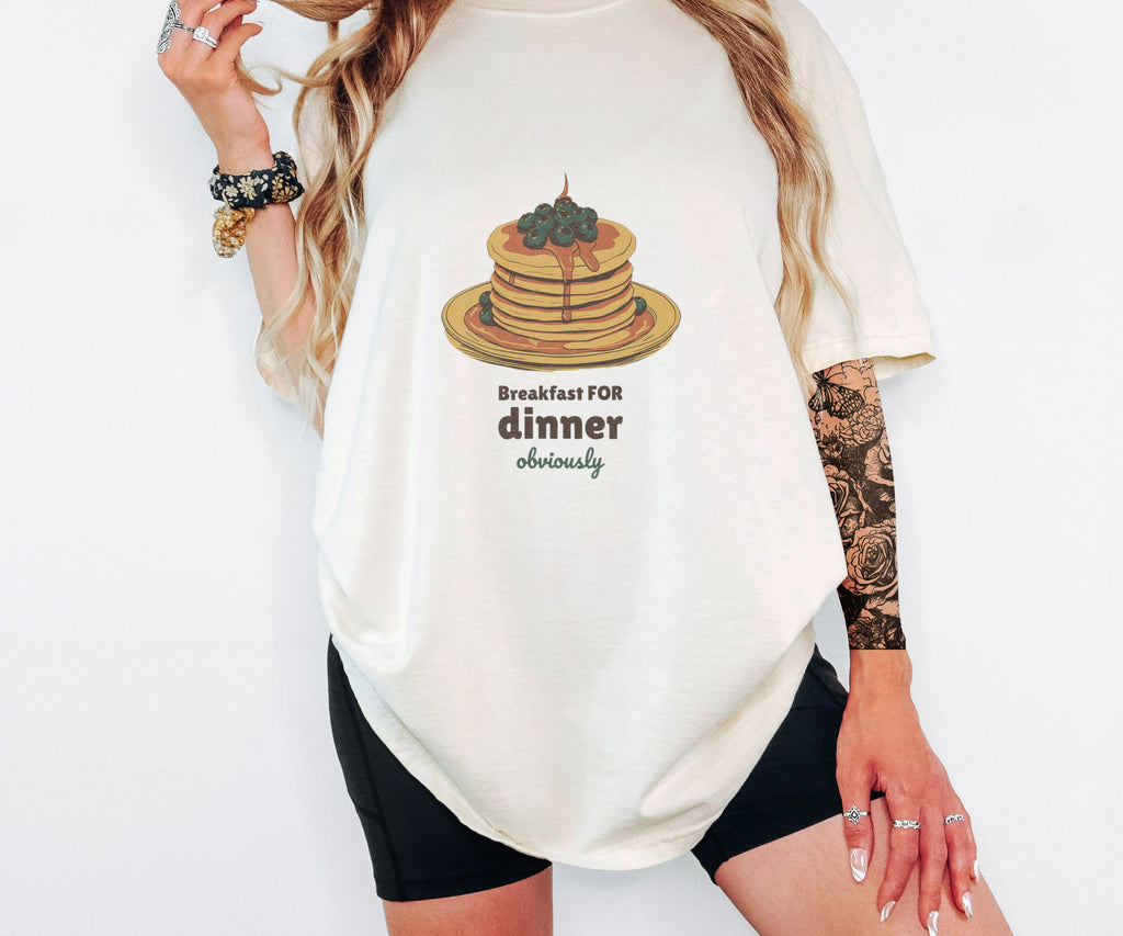 Foodie Gift Shirt - Breakfast for Dinner Obviously Tee - photo 5