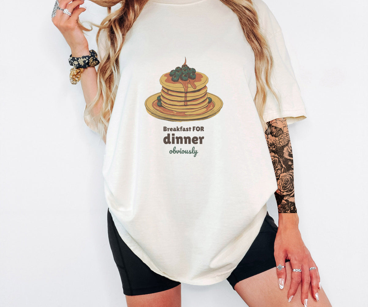 Foodie Gift Shirt - Breakfast for Dinner Obviously Tee - photo 5