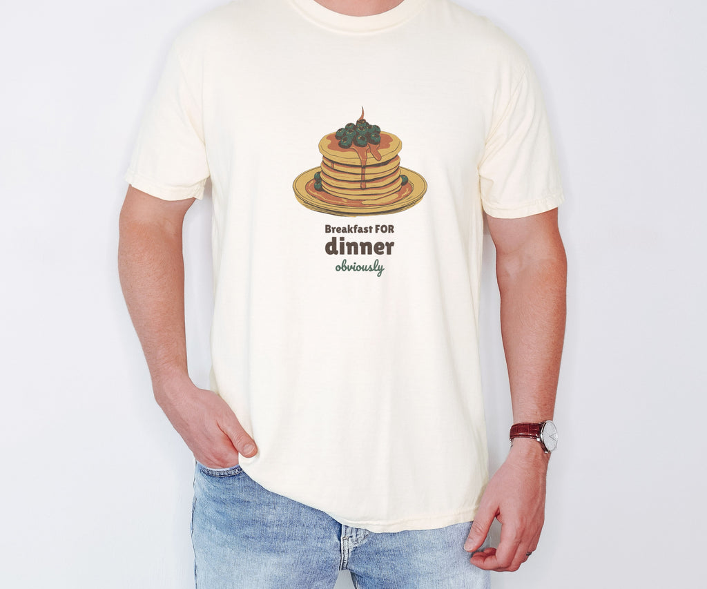 Foodie Gift Shirt - Breakfast for Dinner Obviously Tee - photo 1