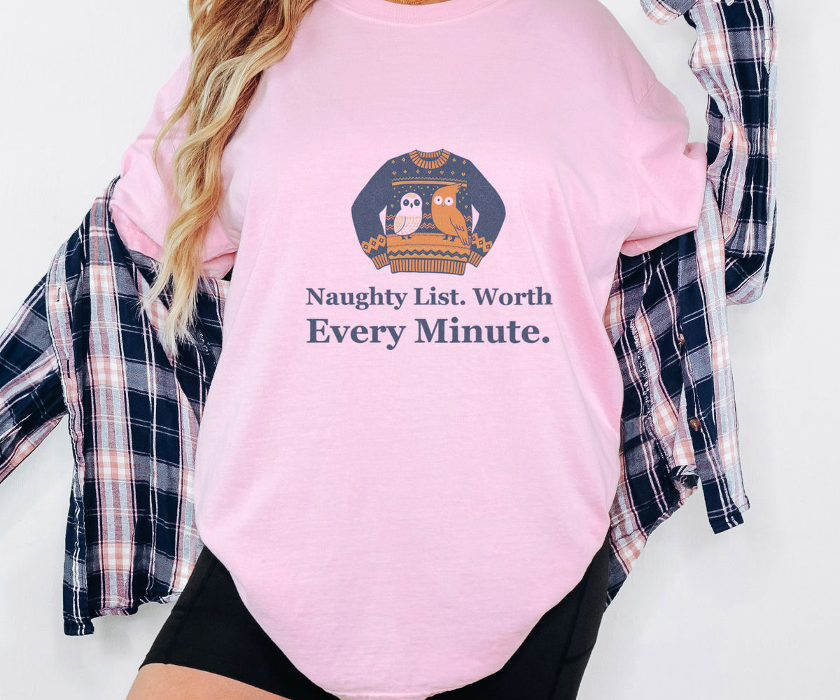 Christmas Office Party Shirt - Naughty List. Worth Every Minute. - photo 2