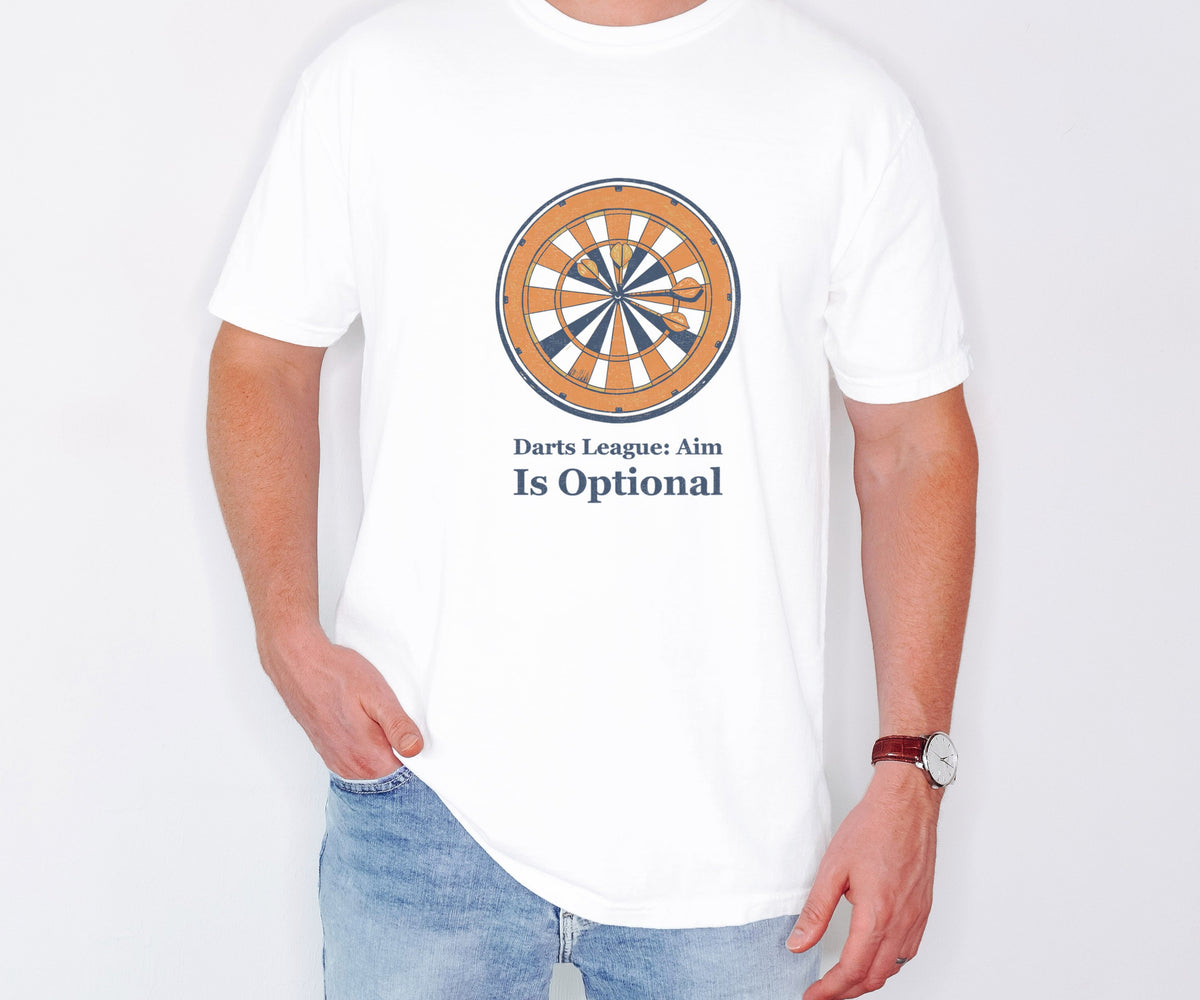 Darts Player Gift Shirt - Darts League: Aim is Optional Tee - photo 2