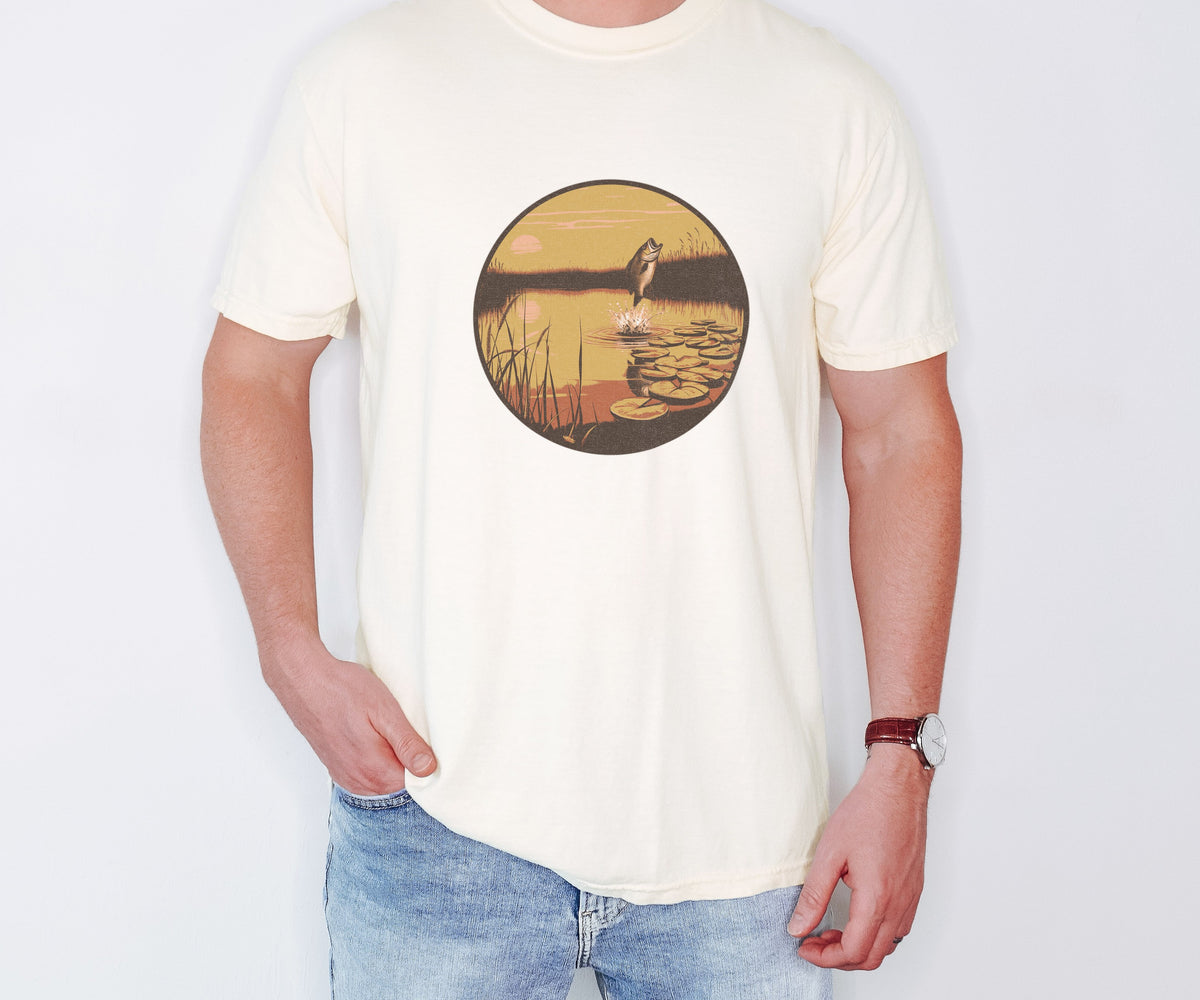 Bass Fishing Shirt - Bass Pond Wildflowers Tee - photo 1