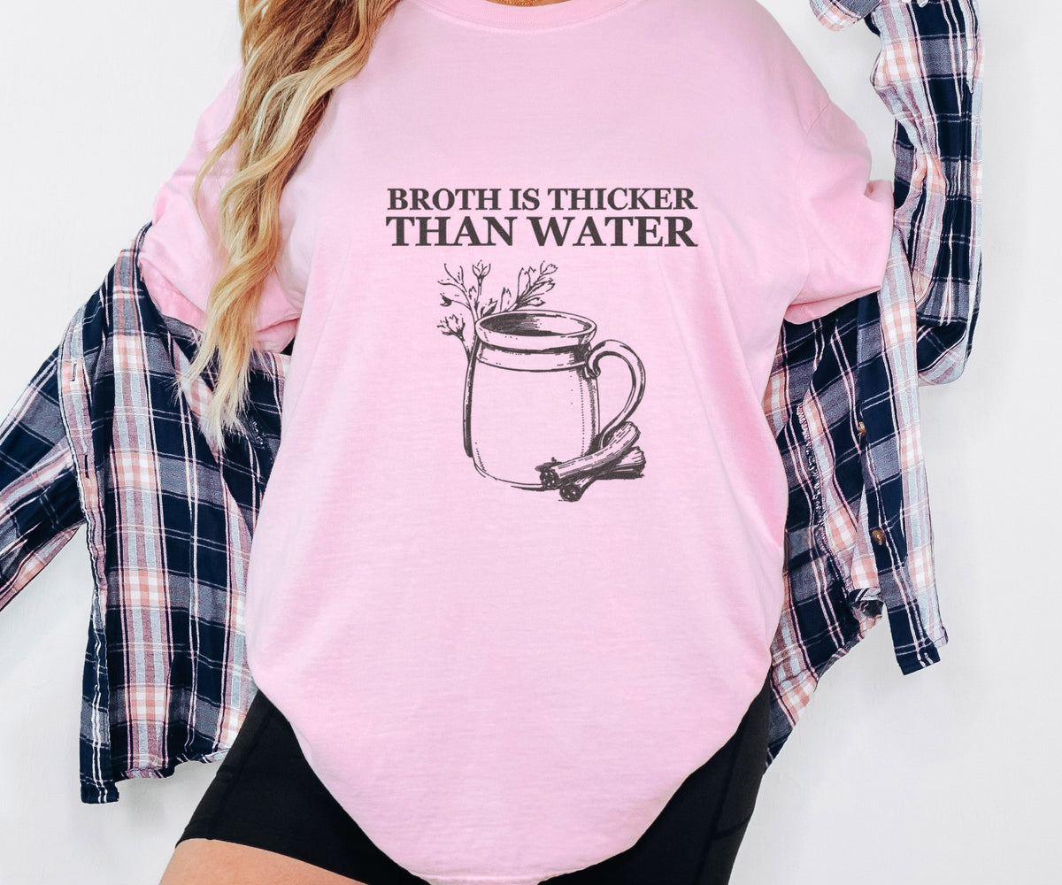 Dark Academia Foodie Fall Shirt - Broth Is Thicker Than Water Tee - photo 2