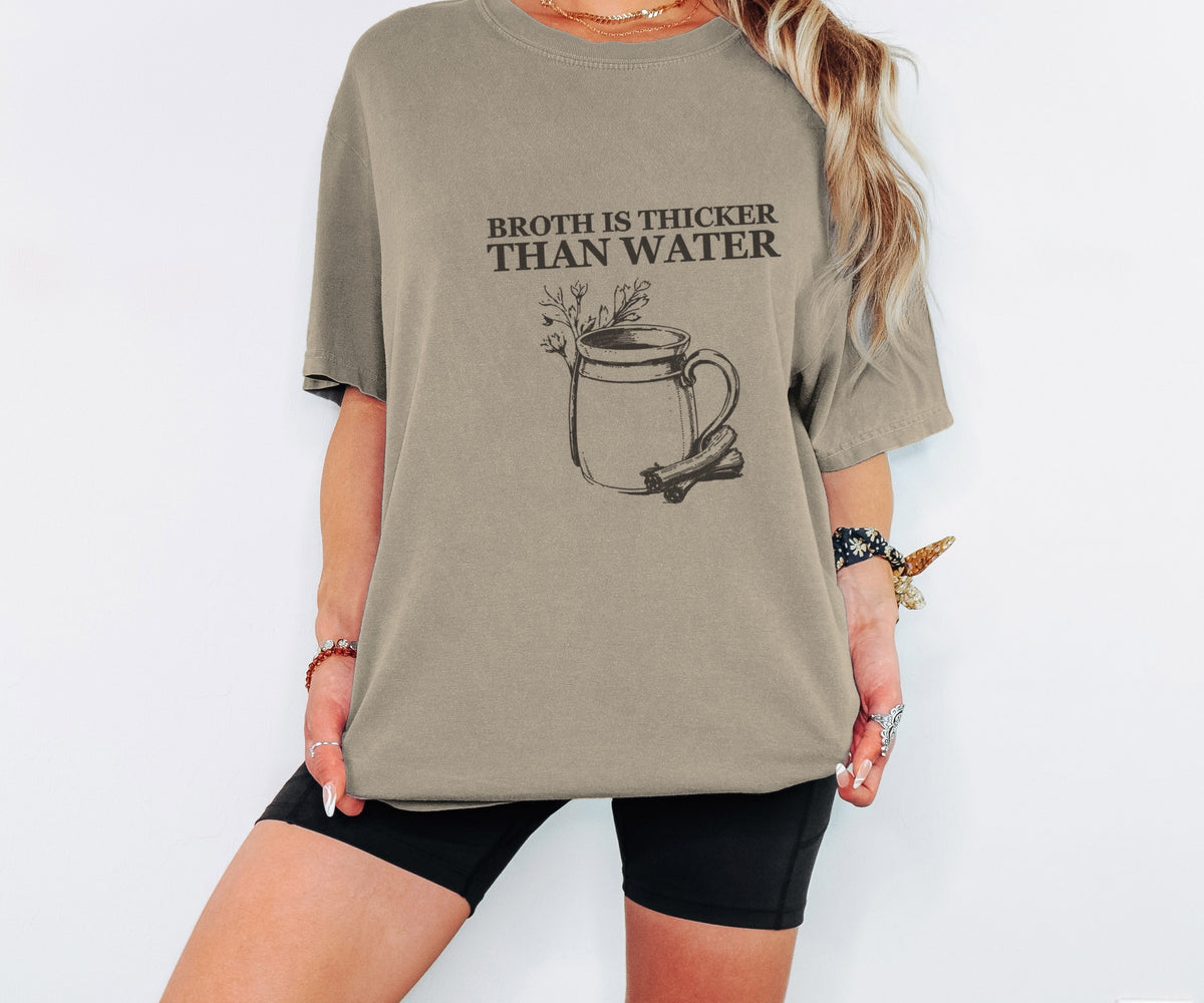 Dark Academia Foodie Fall Shirt - Broth Is Thicker Than Water Tee - photo 5