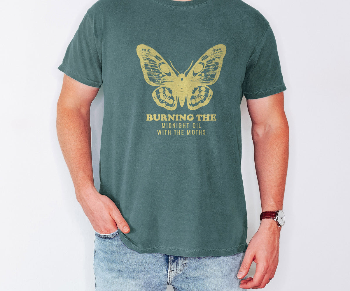Night Owl Gift Shirt - Burning the Midnight Oil with the Moths Tee - photo 3