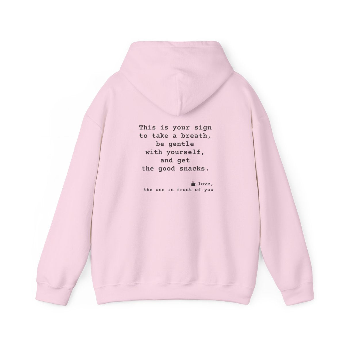 Kindness Back Print Hoodie - Be Gentle With Yourself - back, Light Pink