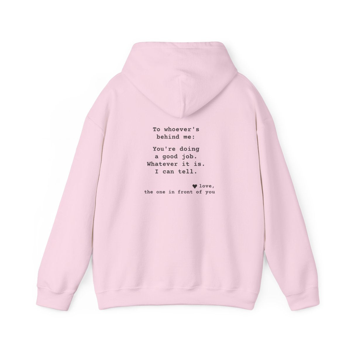 Kindness Back Print Hoodie - You're Doing a Good Job - back, Light Pink