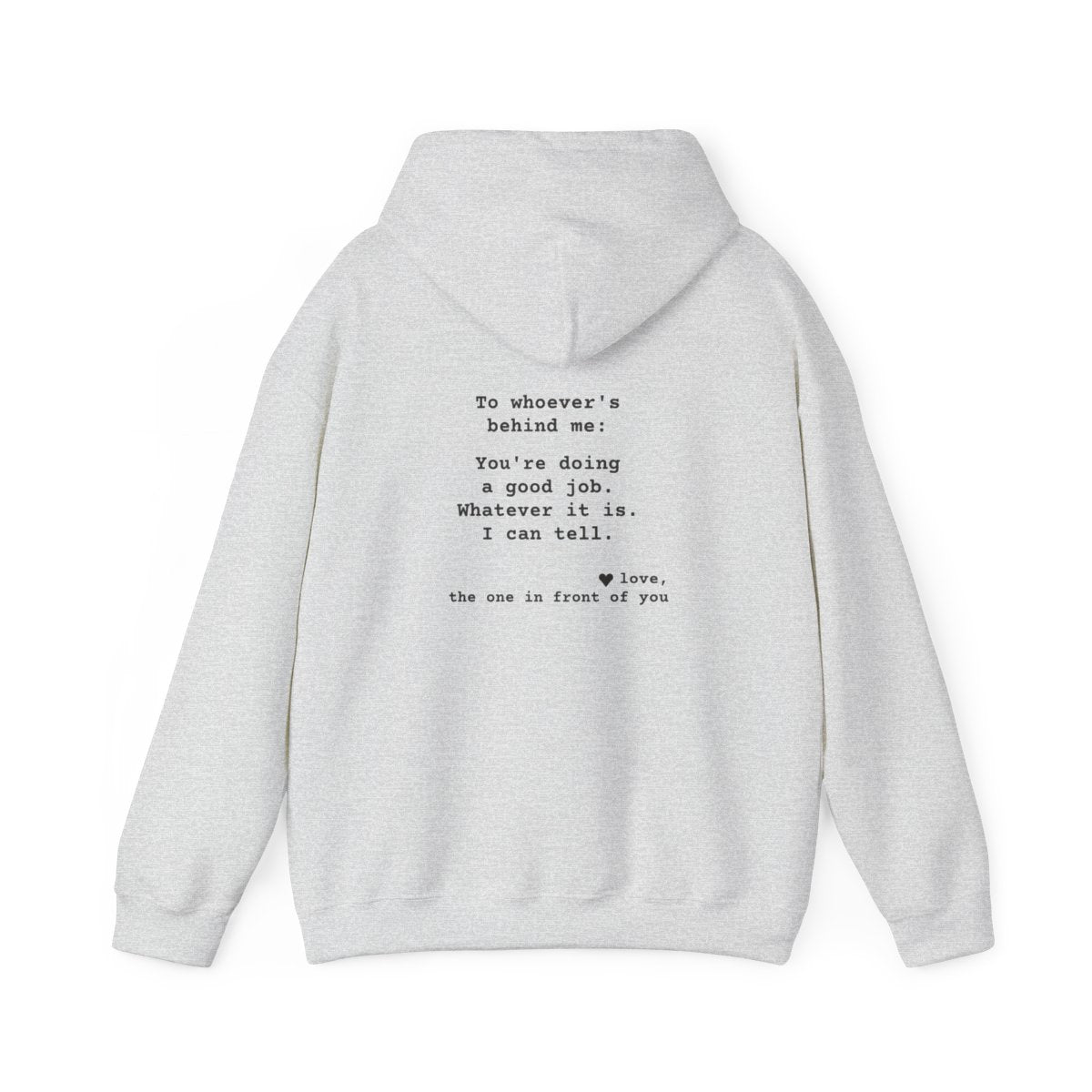 Kindness Back Print Hoodie - You're Doing a Good Job - back, Ash