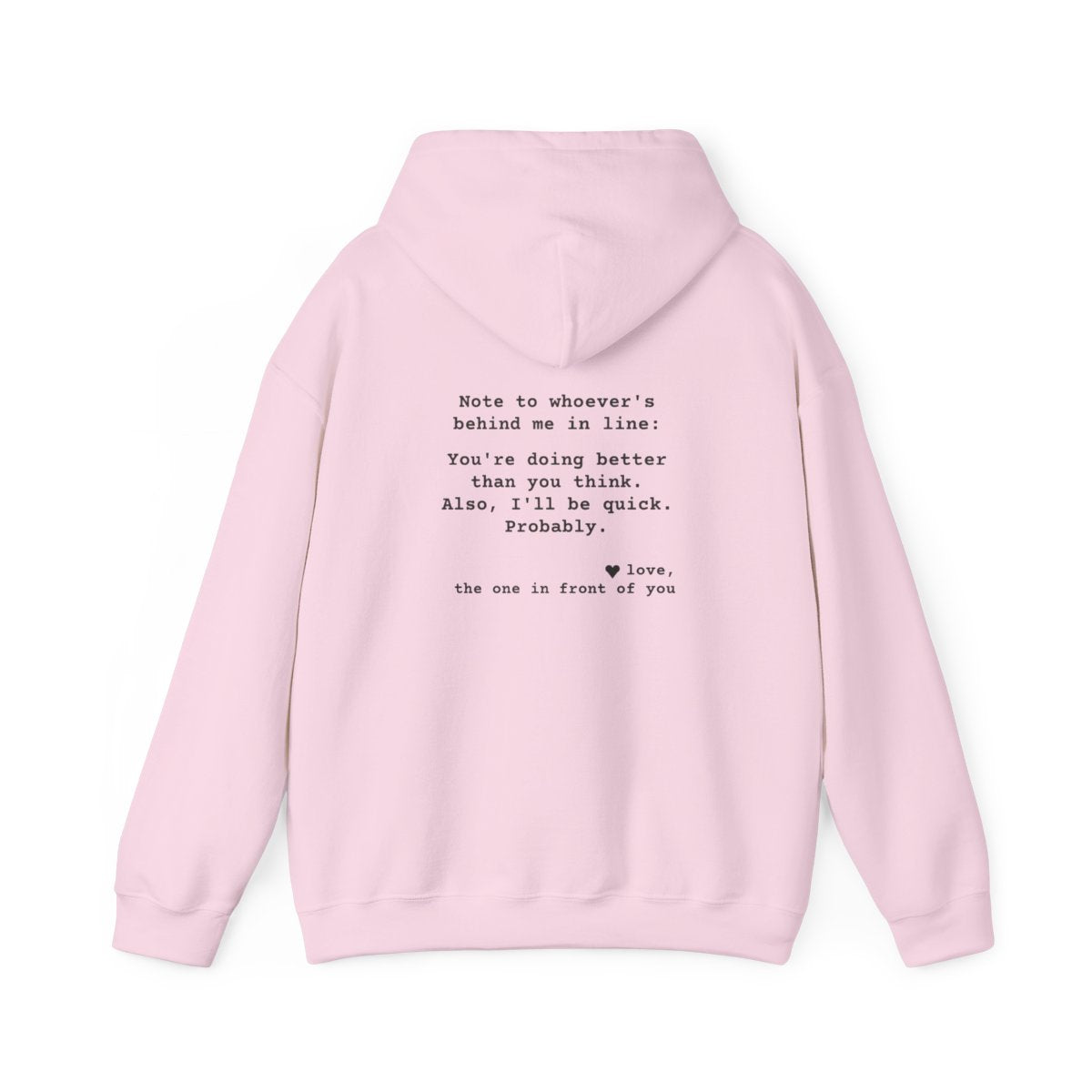 Kindness Back Print Hoodie - You're Doing Better Than You Think - back, Light Pink