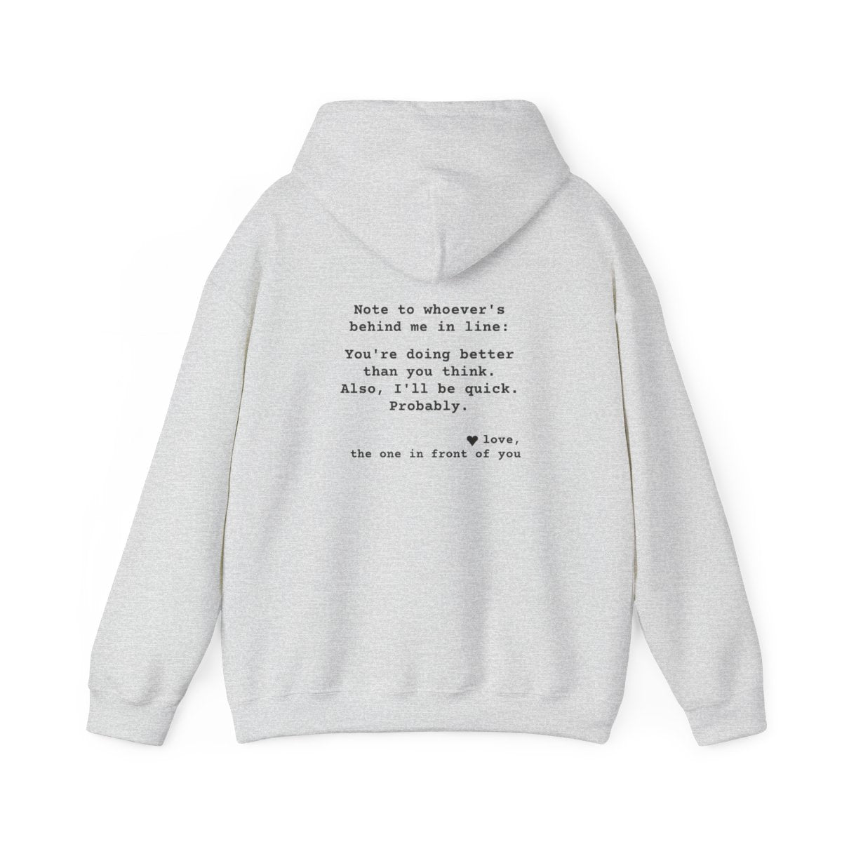 Kindness Back Print Hoodie - You're Doing Better Than You Think - back, Ash