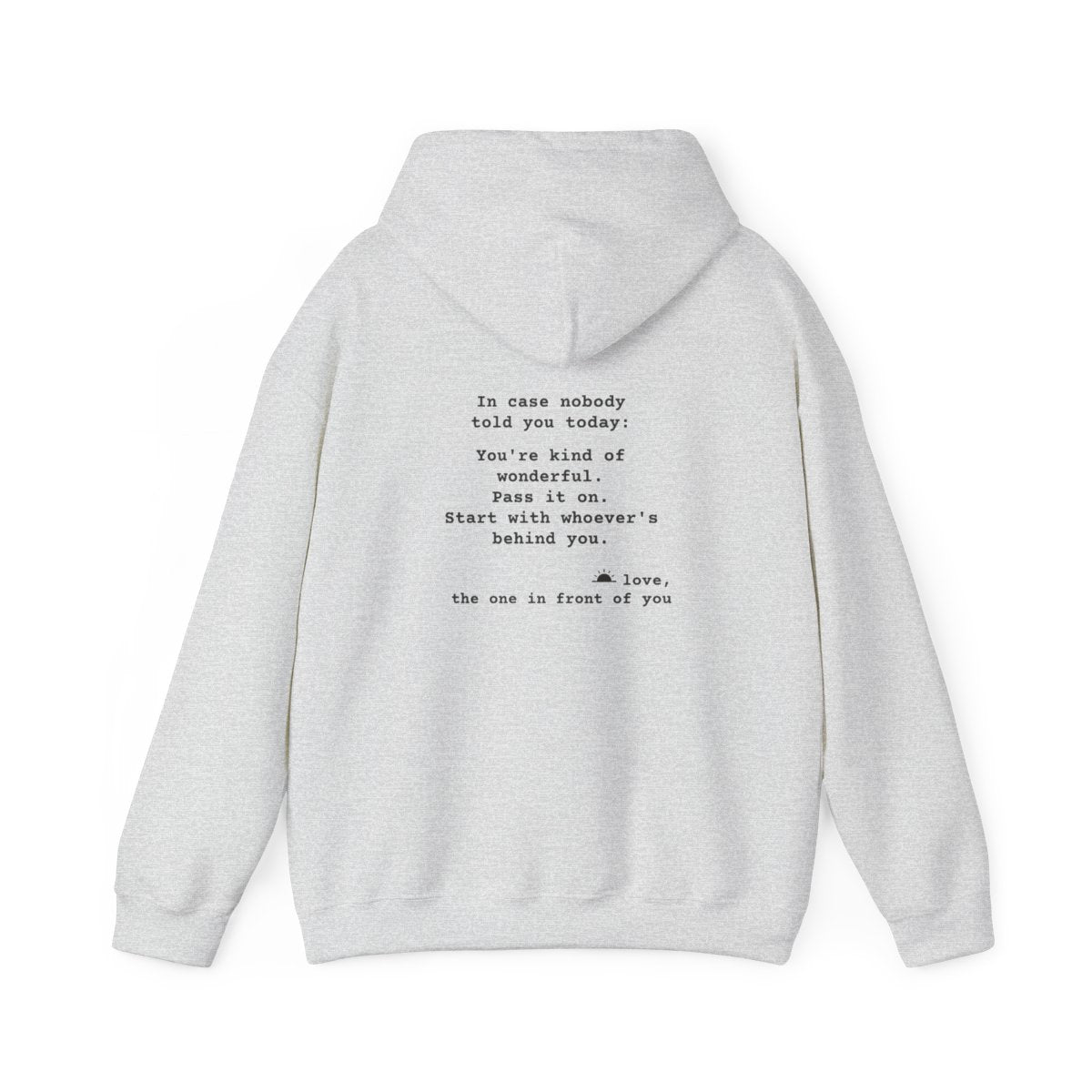 Kindness Back Print Hoodie - You're Kind of Wonderful - back, Ash