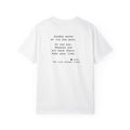 Kindness Back Print Shirt - Sunday Moves at Its Own Pace Tee - back, White