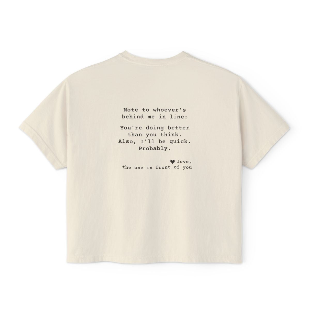 Kindness Back Print Women's Boxy Tee - You're Doing Better Than You Think - back, Ivory